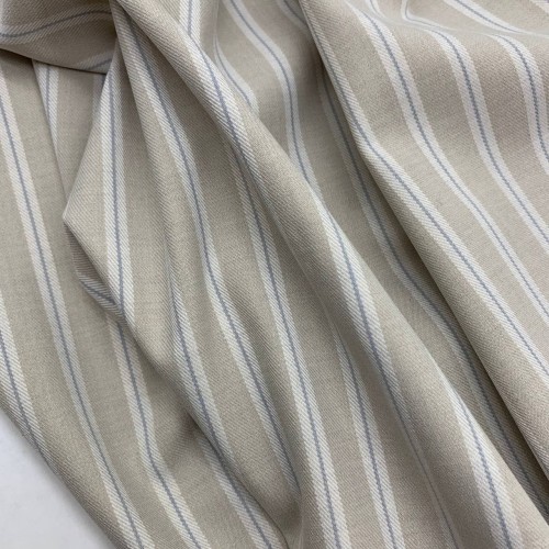 Ткань костюмная светло-бежевая в полоску