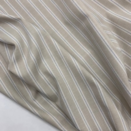 Ткань костюмная светло-бежевая в полоску