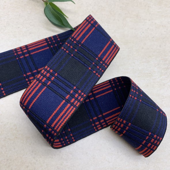 Резинка эластичная для пояса в клетку, 4 см