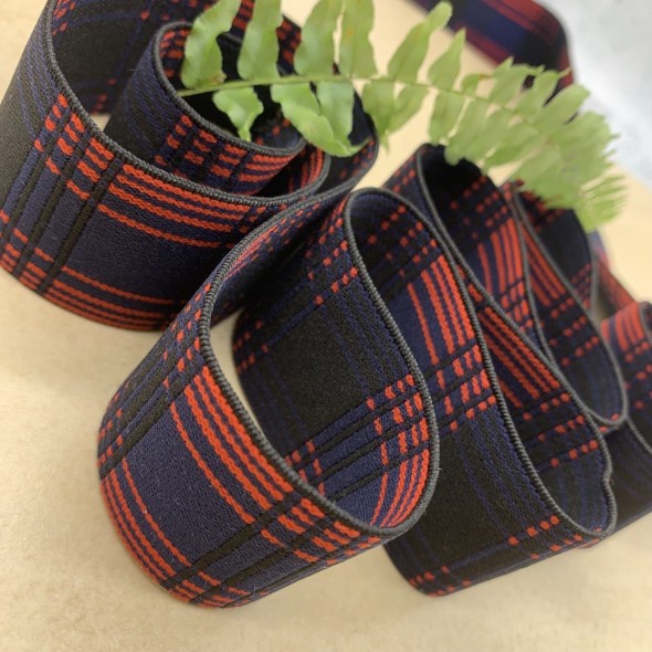 Резинка эластичная для пояса в клетку, 4 см