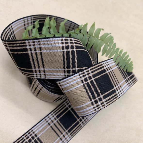 Резинка эластичная для пояса в клетку, 4 см