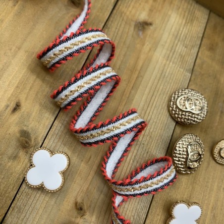 Тесьма декоративная текстильная с тонкой золотистой цепочкой