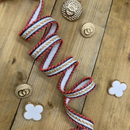 Тесьма декоративная текстильная с тонкой золотистой цепочкой