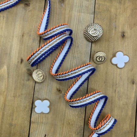 Тесьма декоративная текстильная с тонкой золотистой цепочкой