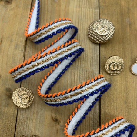 Тесьма декоративная текстильная с тонкой золотистой цепочкой