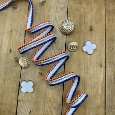 Тесьма декоративная текстильная с тонкой золотистой цепочкой