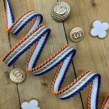 Тесьма декоративная текстильная с тонкой золотистой цепочкой