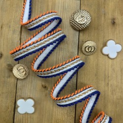 Тесьма декоративная текстильная с тонкой золотистой цепочкой