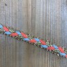 Тесьма косичка ярких цветов с золотистой витой цепочкой по краям