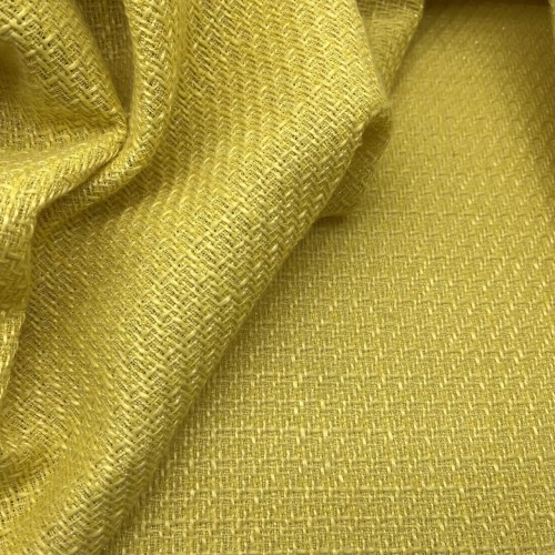 Твид однотонный классический ярко-желтый с блестящей нитью в тон 2