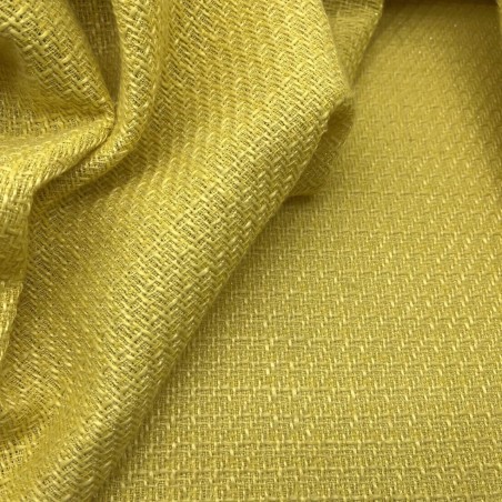 Твид однотонный классический ярко-желтый с блестящей нитью в тон