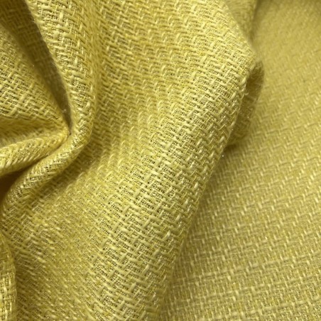 Твид однотонный классический ярко-желтый с блестящей нитью в тон