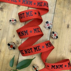 Лента репсовая красная с принтом черного цвета