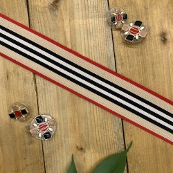 Репсовая тесьма бежевая в полоску,3 см