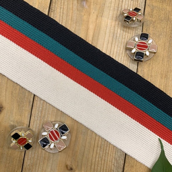 Лампасы трикотажные плотные вискозные матовые, без люрекса, полосатые, 5 см