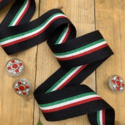 Лампасы трикотажные мягкие вискозные чёрные с полосками, 3 см