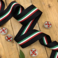 Лампасы трикотажные мягкие вискозные чёрные с полосками, 3 см