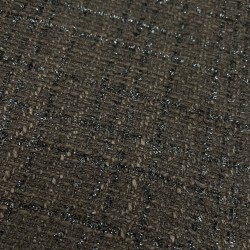 Твид однотонный классический шоколадно-коричневый с блестящей нитью в тон