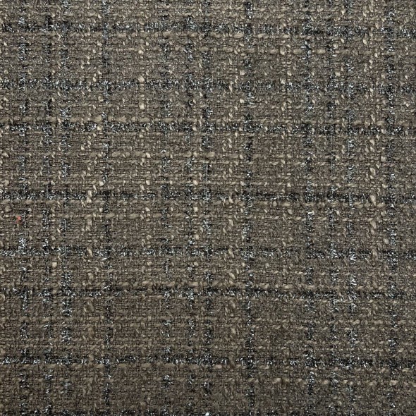 Твид однотонный классический шоколадно-коричневый с блестящей нитью в тон