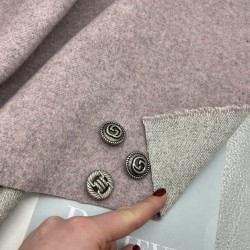 Ткань пальтовая серо-розовый меланж, с шерстью в составе