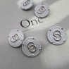 Пуговицы металлические белые с золотистыми кольцами, 25 мм