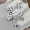 Пуговицы металлические белые с золотистыми кольцами, 18 мм