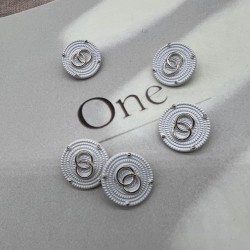 Пуговицы металлические белые с золотистыми кольцами, 18 мм