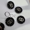 Пуговицы металлические чёрные с золотистыми кольцами, 25 мм