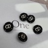 Пуговицы металлические чёрные с золотистыми кольцами, 18 мм