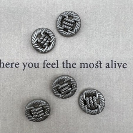 Пуговицы объемные с рифленой поверхностью, матовые серебряные на ножке, 25 мм