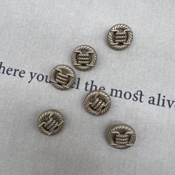 Пуговицы объемные с рифленой  поверхностью матовые золотистые на ножке, 18 мм