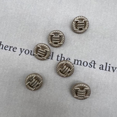 Пуговицы объемные с рифленой  поверхностью матовые золотистые на ножке, 18 мм