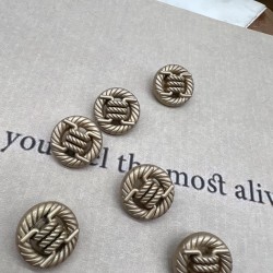 Пуговицы объемные с рифленой  поверхностью матовые золотистые на ножке, 18 мм