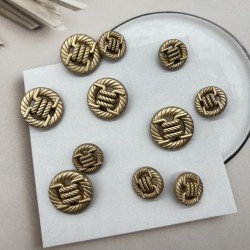 Пуговицы объемные с рифленой поверхностью матовые золотистые на ножке, 25 мм