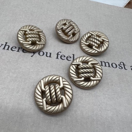 Пуговицы объемные с рифленой поверхностью матовые золотистые на ножке, 25 мм