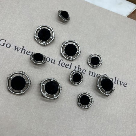 Пуговицы на ножке металл матовое серебро с бархатистой полусферой, 18 мм