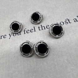 Пуговицы на ножке металл матовое серебро с бархатистой полусферой, 18 мм