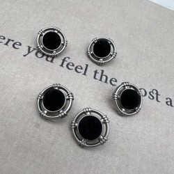 Пуговицы на ножке металл матовое серебро с бархатистой полусферой, 18 мм