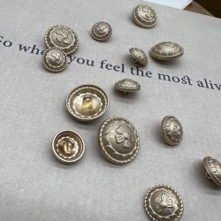 Пуговицы метал легкий матовое золото с бантиками, 23 мм