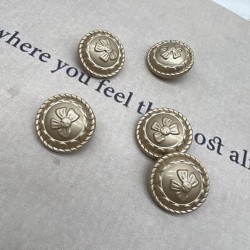 Пуговицы метал легкий матовое золото с бантиками, 23 мм