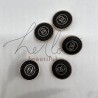 Пуговицы металлические золотистые с чёрной эмалью, 25 мм