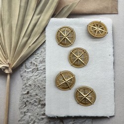 Пуговицы металлические золотистые с остроконечной звездой, 25 мм