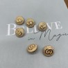 Пуговицы золотистые метал на ножке, с рифленой поверхностью,18 мм