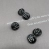 Пуговицы темное серебро с чёрным перламутром, декорированы мелкими стразами, 18 мм