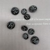 Пуговицы темное серебро с чёрным перламутром, декорированы мелкими стразами, 18 мм