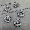 Пуговицы металл с чёрными и прозрачными стразами