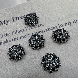 Пуговицы металл с чёрными стразами