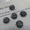 Пуговицы металл с чёрными стразами