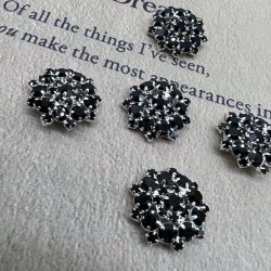 Пуговицы металл с чёрными стразами