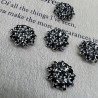 Пуговицы металл с чёрными стразами